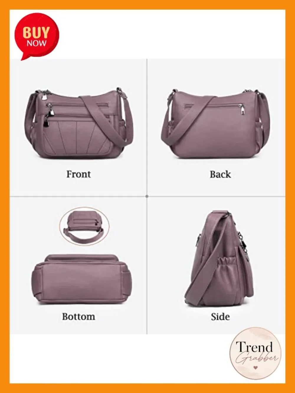 Soft PU Leather Crossbody Bag Satchel Tote Handbag Shoulder Purse
